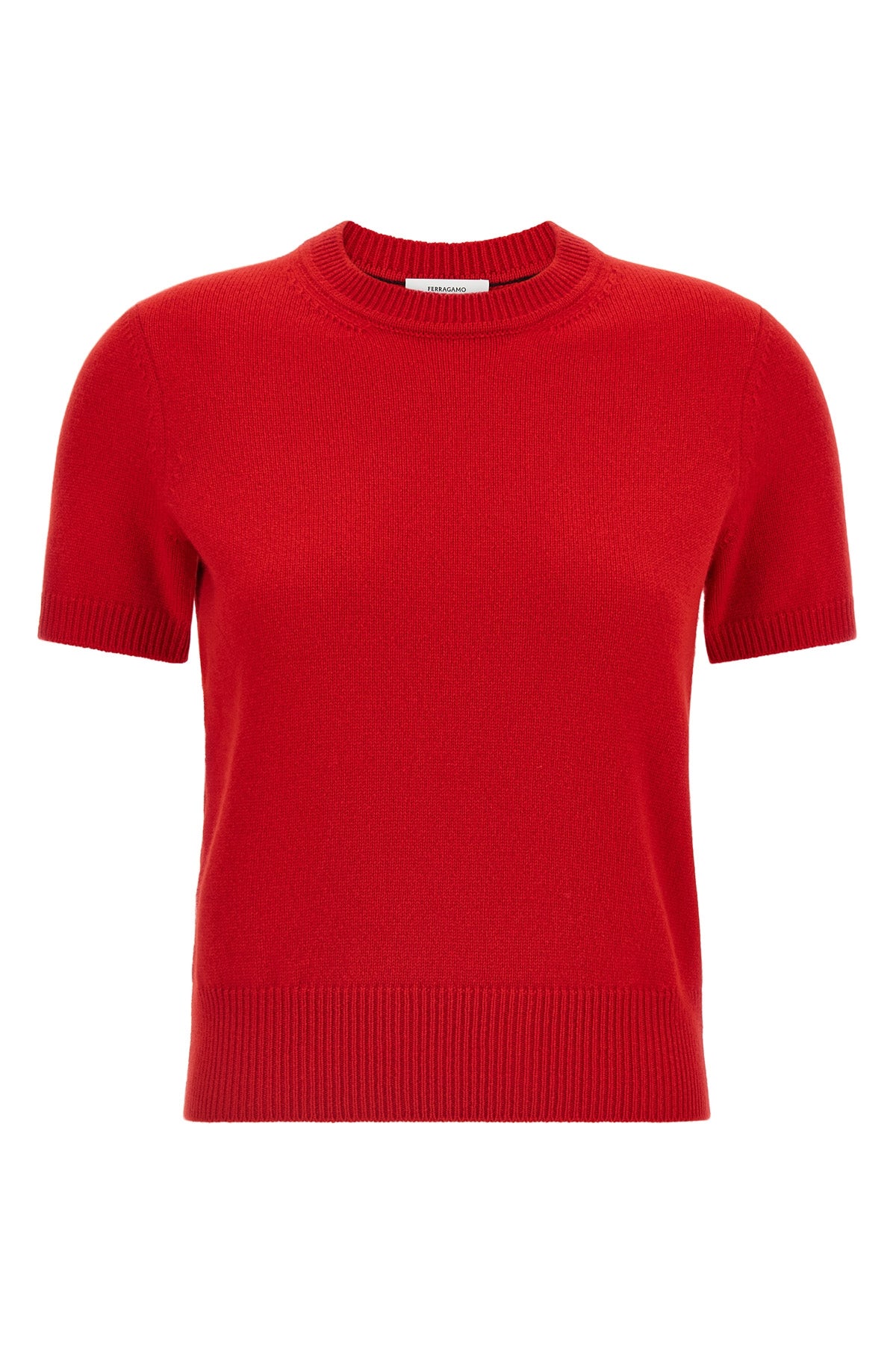 the ferragamo t-shirt redefines the codes of essential knitwear through a pure c