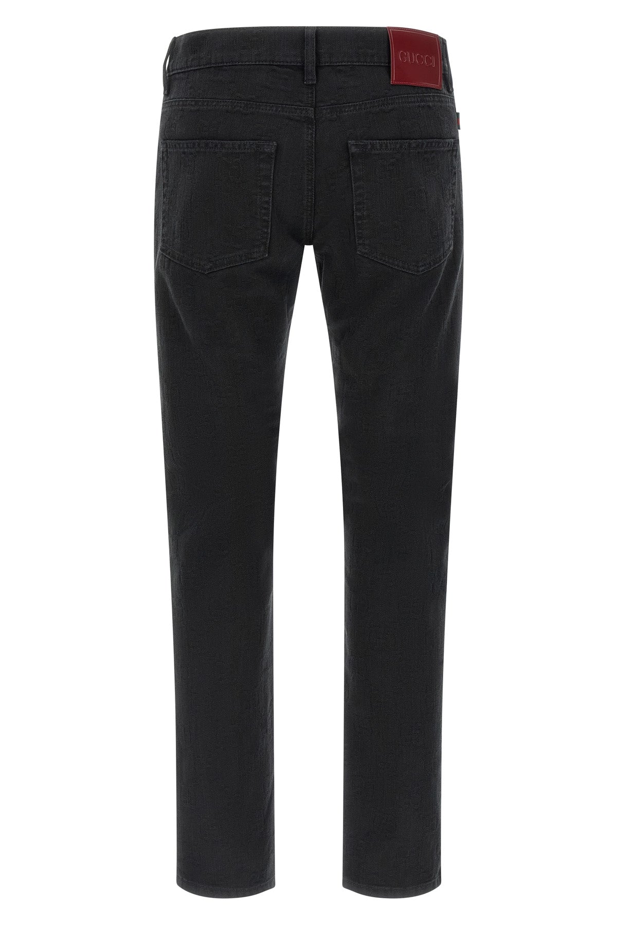 gg jacquard denim jeans