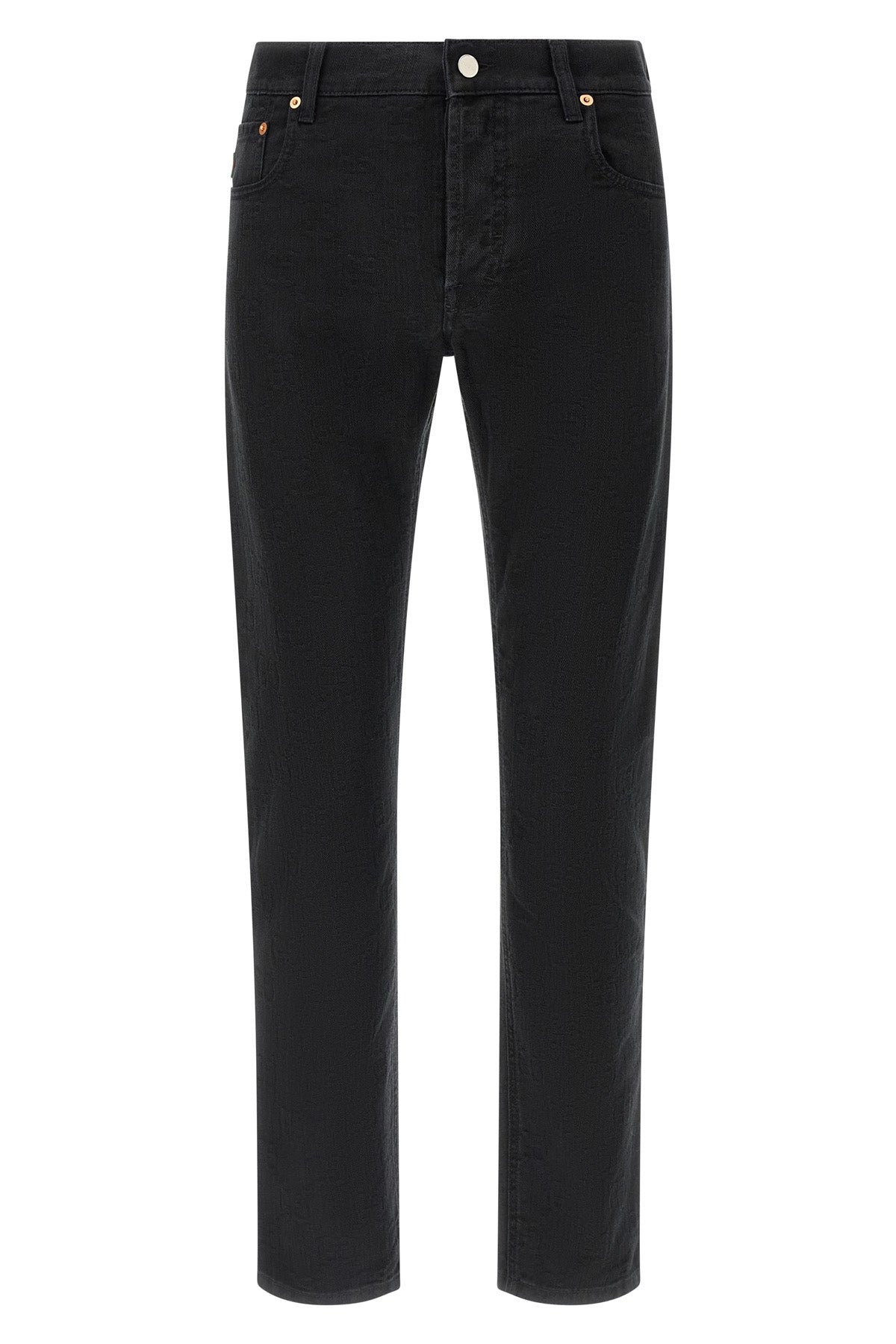 gg jacquard denim jeans