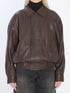 SAINT LAURENT 38 balloon lambskin leather bomber jacket