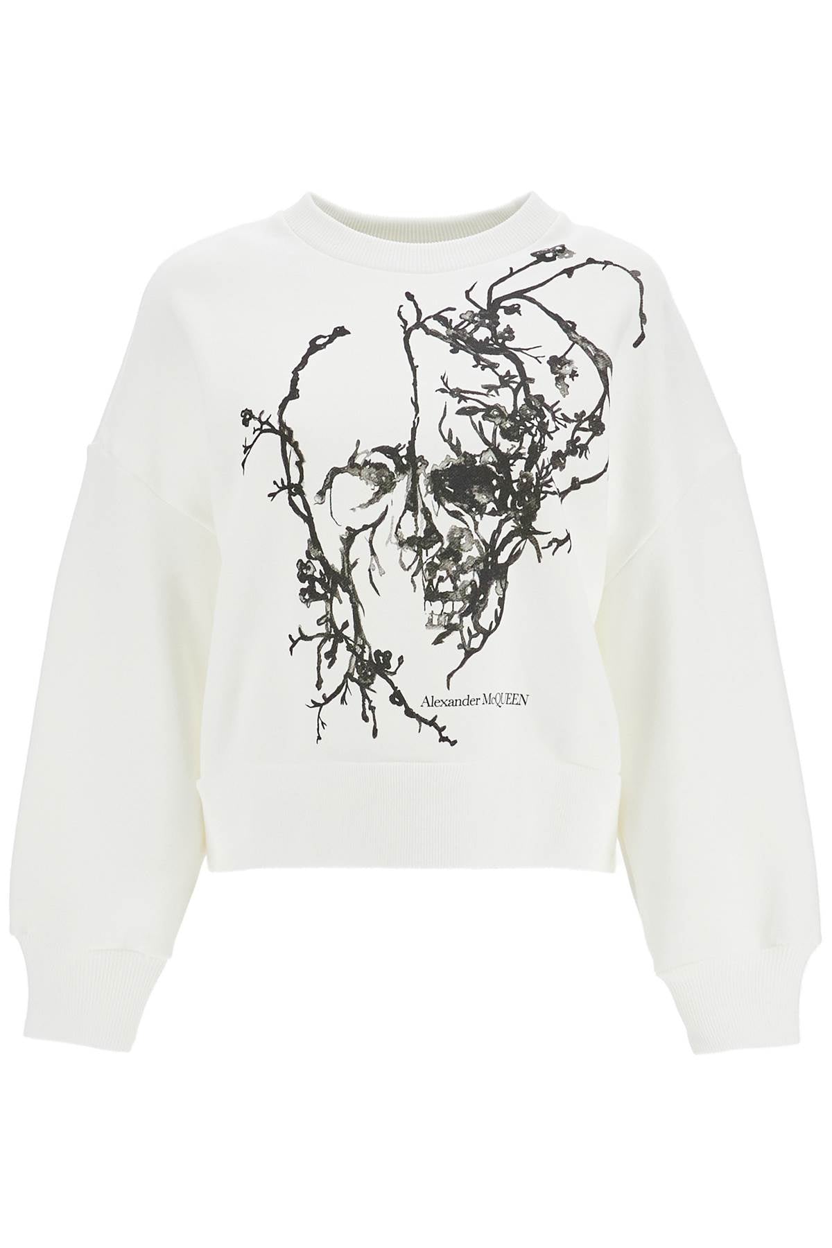 boxy cherry blossom skull sweat