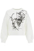 boxy cherry blossom skull sweat