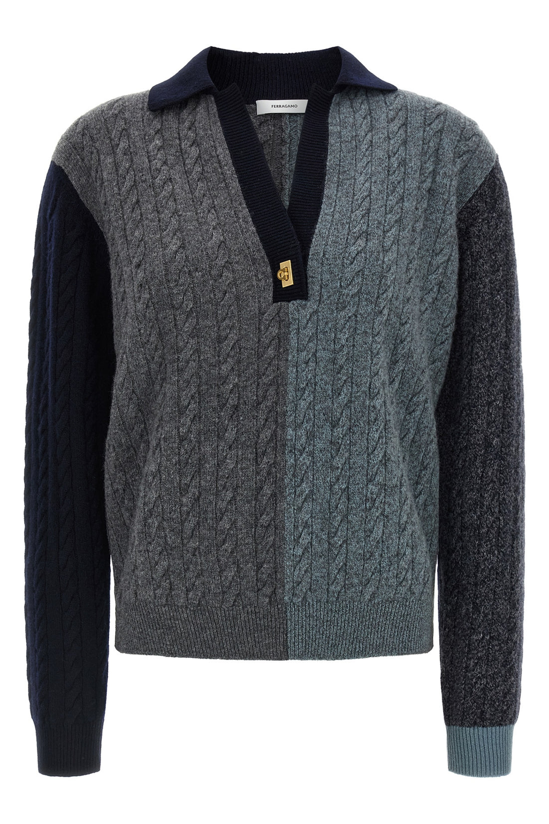 FERRAGAMO L the ferragamo pure virgin wool long-sleeved sweater stands out for its sophistic