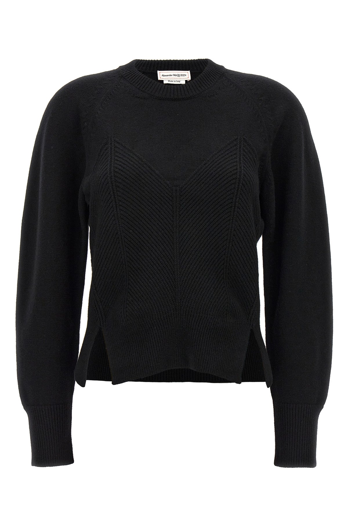 chevron corset wool and cashmere sweater