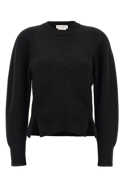 chevron corset wool and cashmere sweater