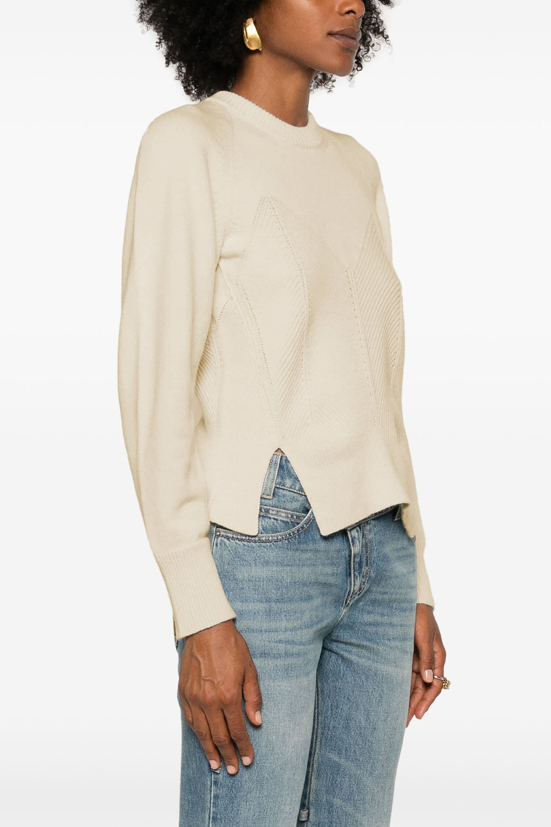 ALEXANDER MCQUEEN M chevron corset wool and cashmere sweater