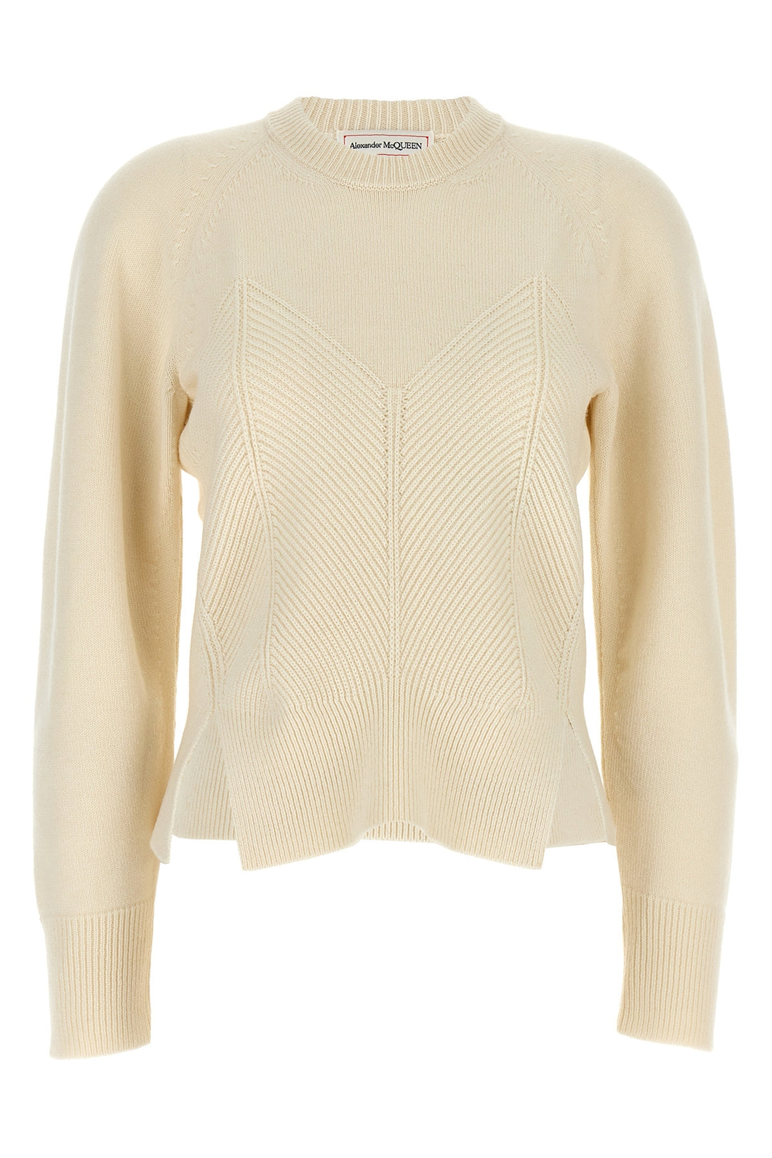 ALEXANDER MCQUEEN M chevron corset wool and cashmere sweater