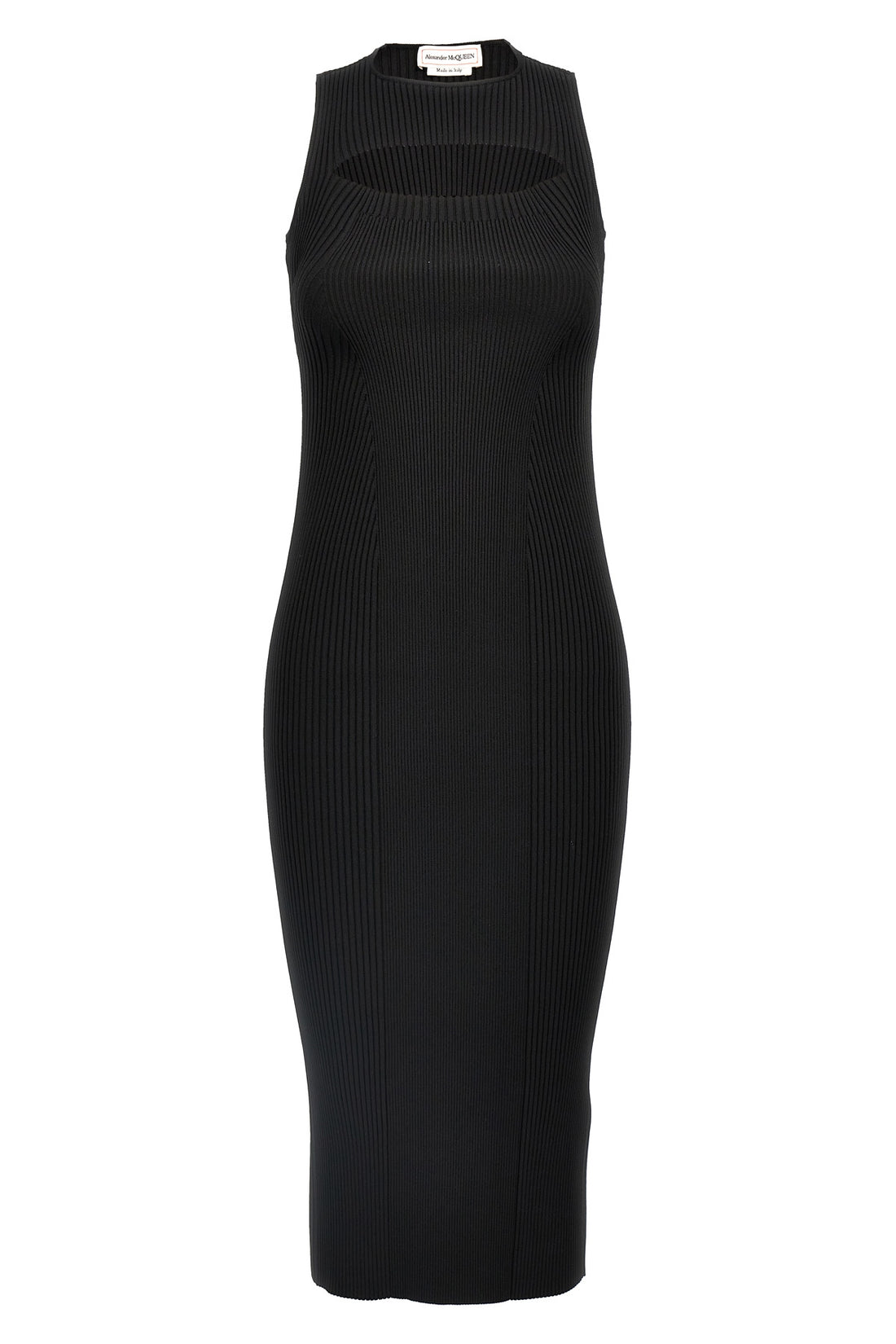 ALEXANDER MCQUEEN S sleeveless stretch viscose blend ribbed knit midi dress