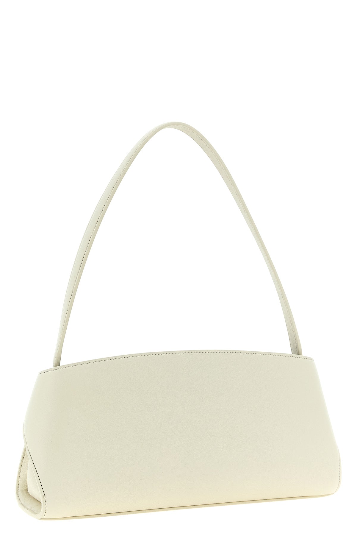 the ferragamo hug east-west shoulder bag in calf leather embodies sculptural e
