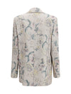 peonia my love motif hopsack linen-blend jacket