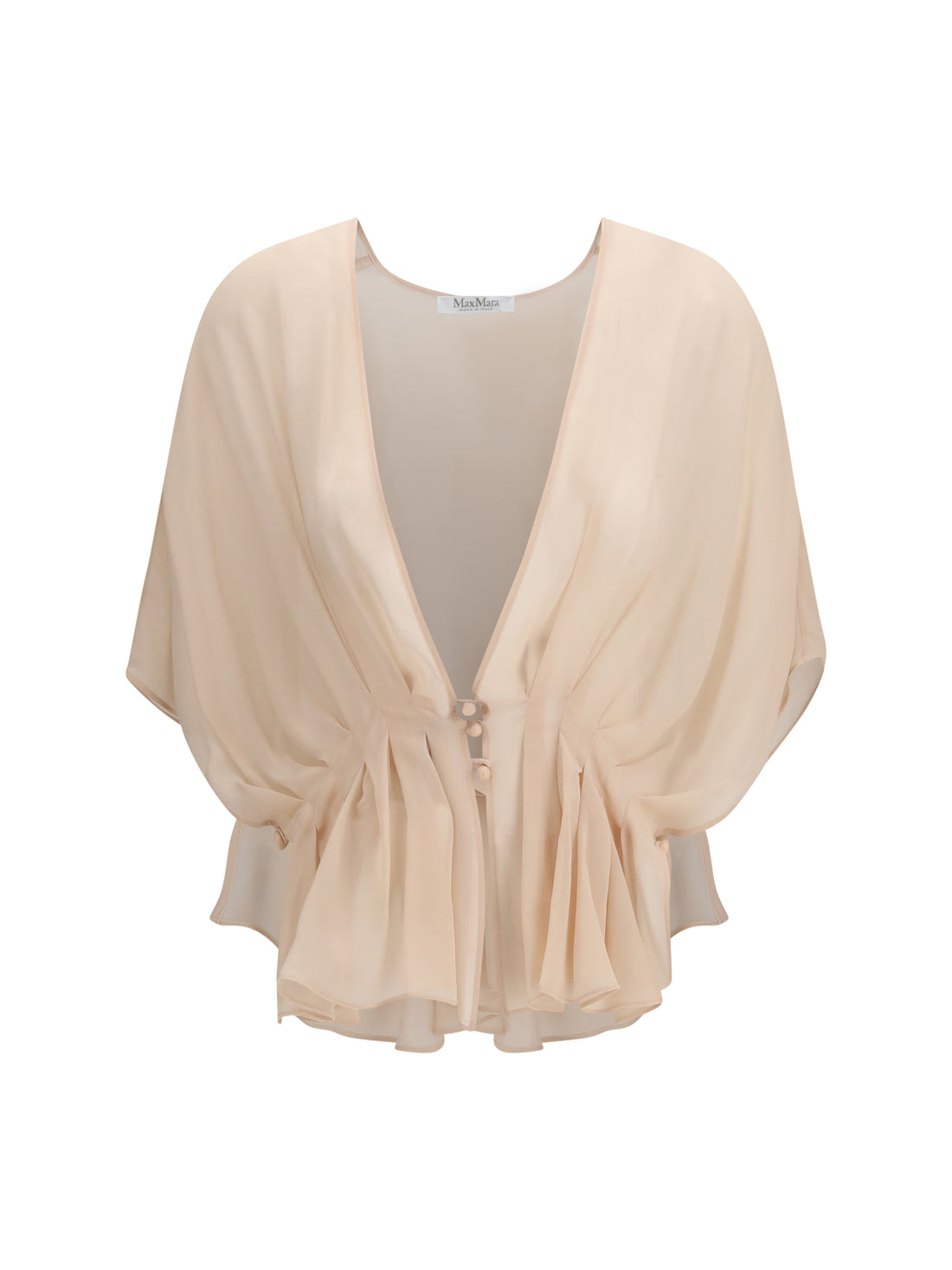 MAX MARA L cape-style silk shirt