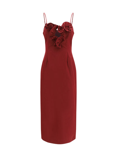 flower detail midi dress
