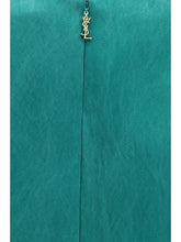 SAINT LAURENT 36 stonewashed silk satin boxy dress