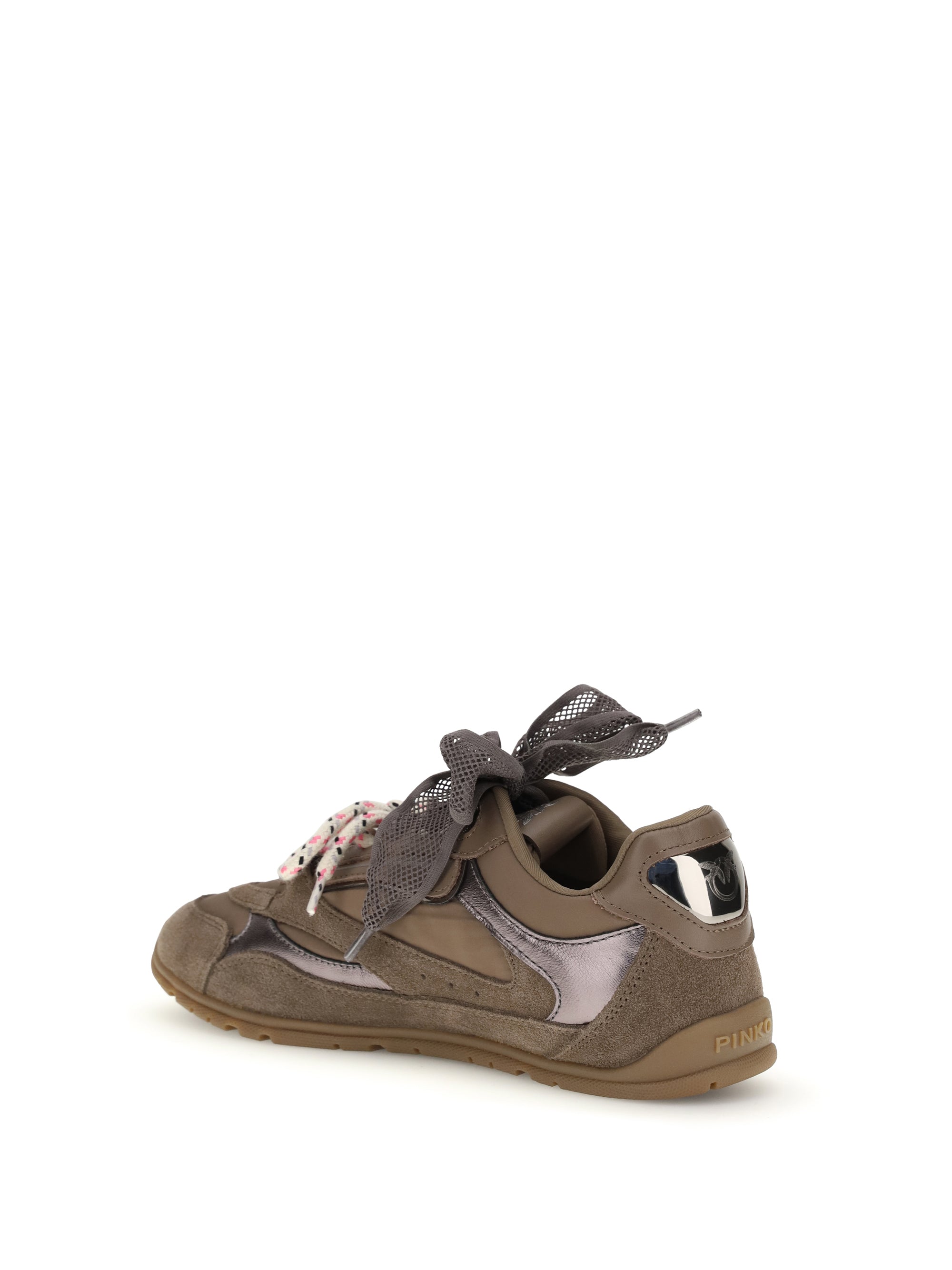 PINKO 36 yulia sneakers in suede with nylon inserts