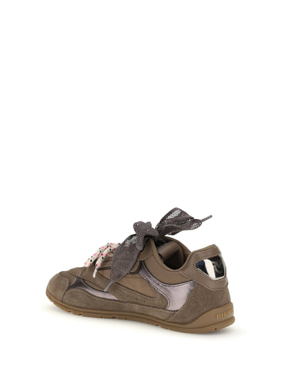 PINKO 36 yulia sneakers in suede with nylon inserts