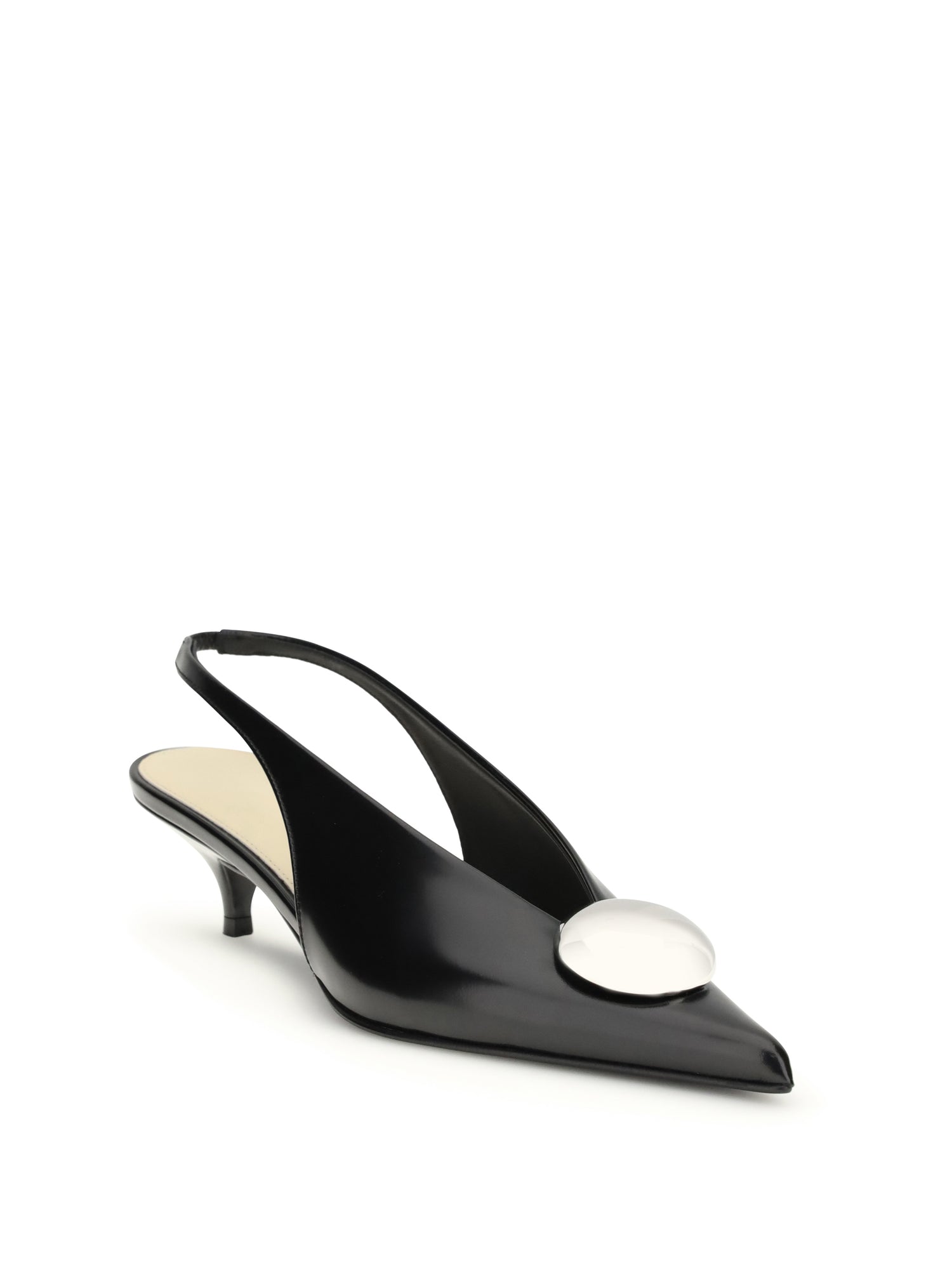 PROENZA SCHOULER 37 dome slash slingbacks in polished calf 