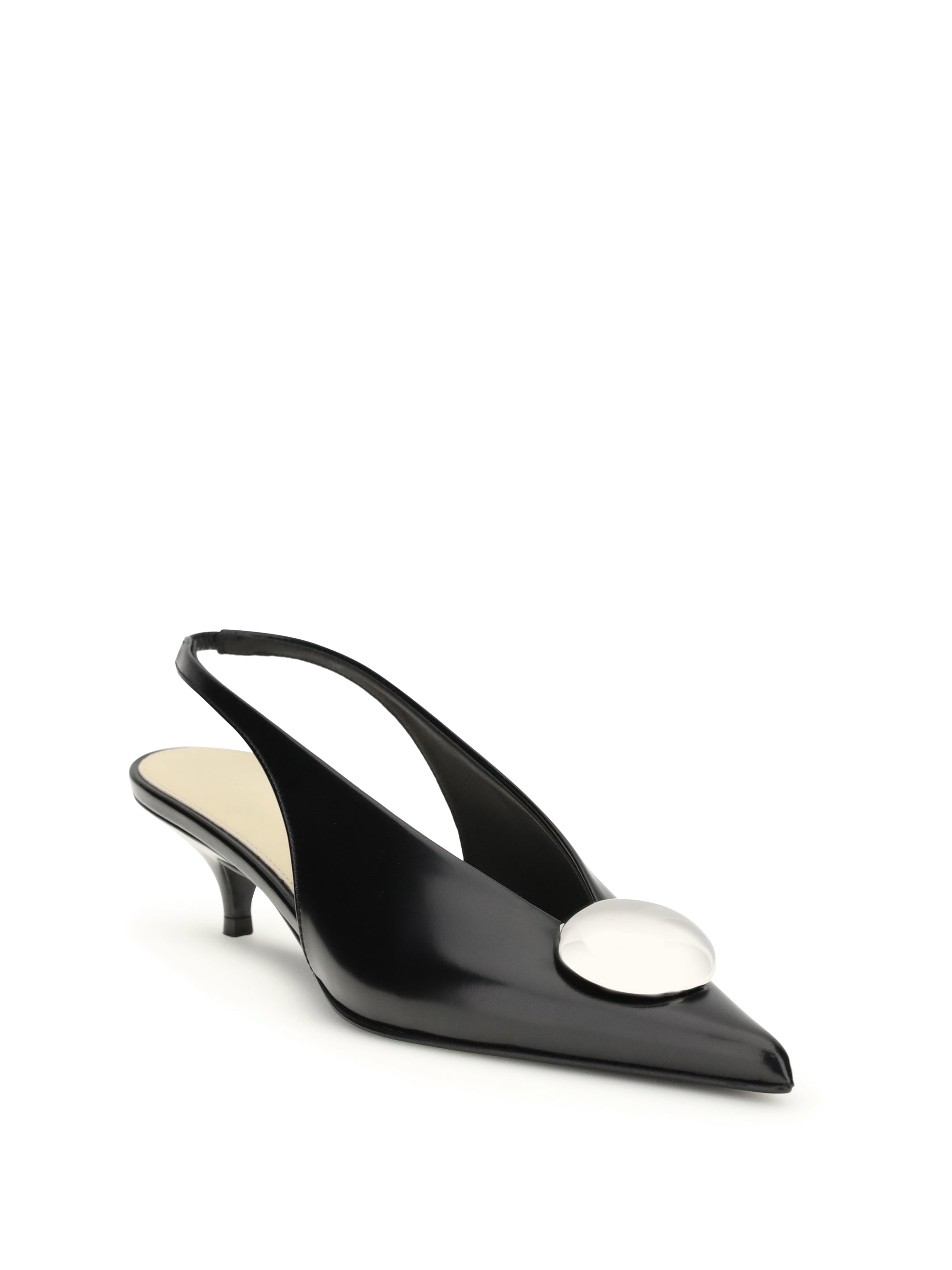 PROENZA SCHOULER 37 dome slash slingbacks in polished calf 