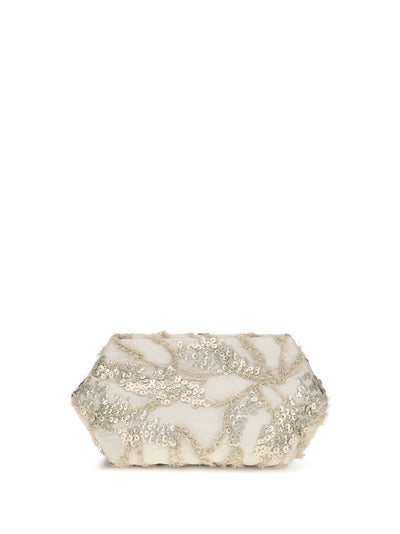 embroidered silk organza clutch