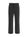 striped wool and cotton pant
