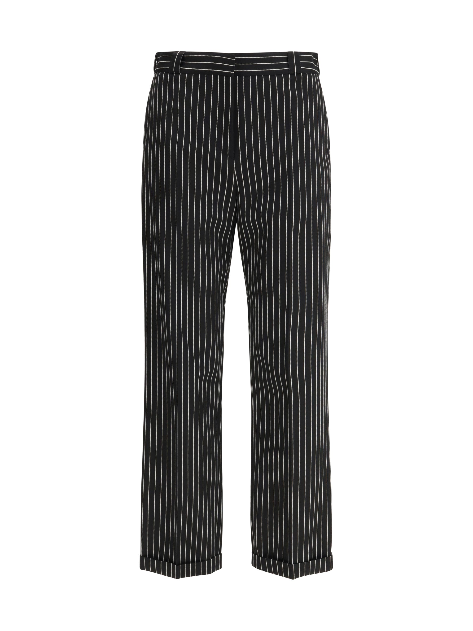 striped wool and cotton pant