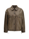 babete leather jacket with embossed details