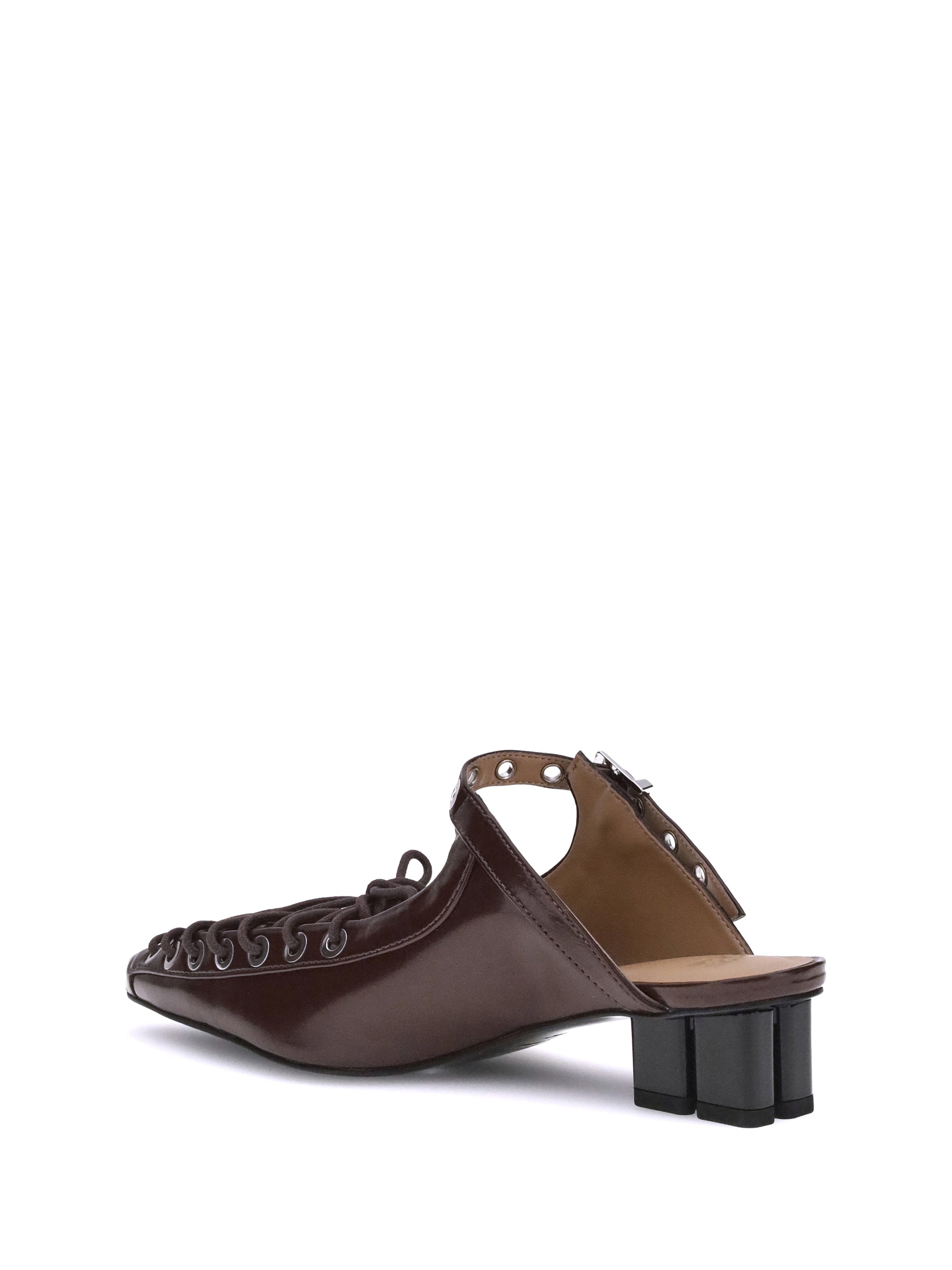GANNI 36 oleatex laced mules
