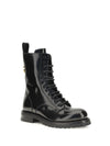 leather lace-up booties