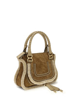 CHLOÉ OS suede and shearling leather marcie small handbag