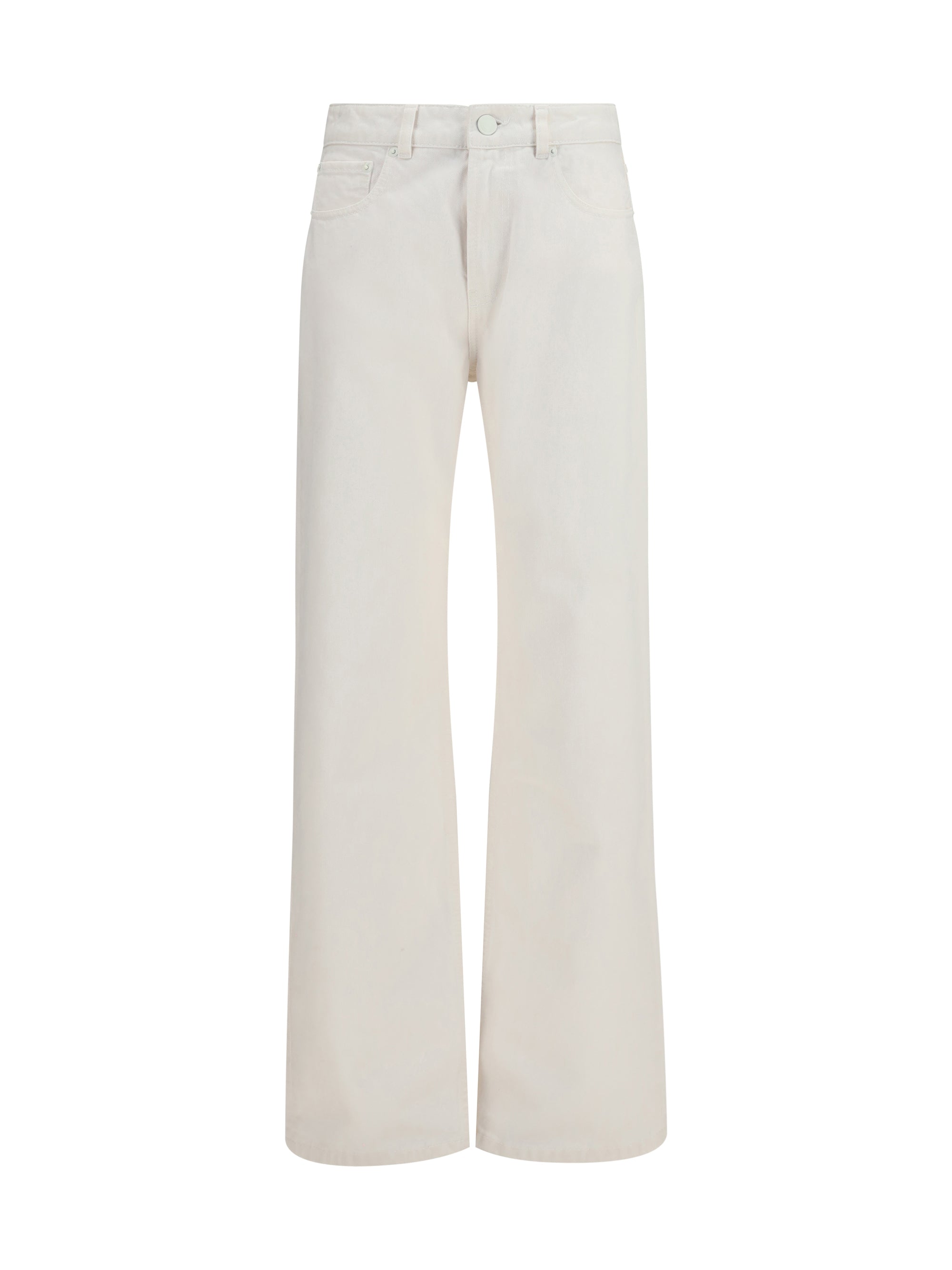 high-rise straight-leg jeans in cotton