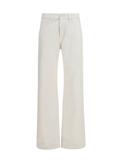high-rise straight-leg jeans in cotton