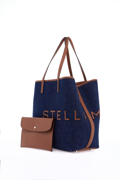 denim tote bag with logo branding