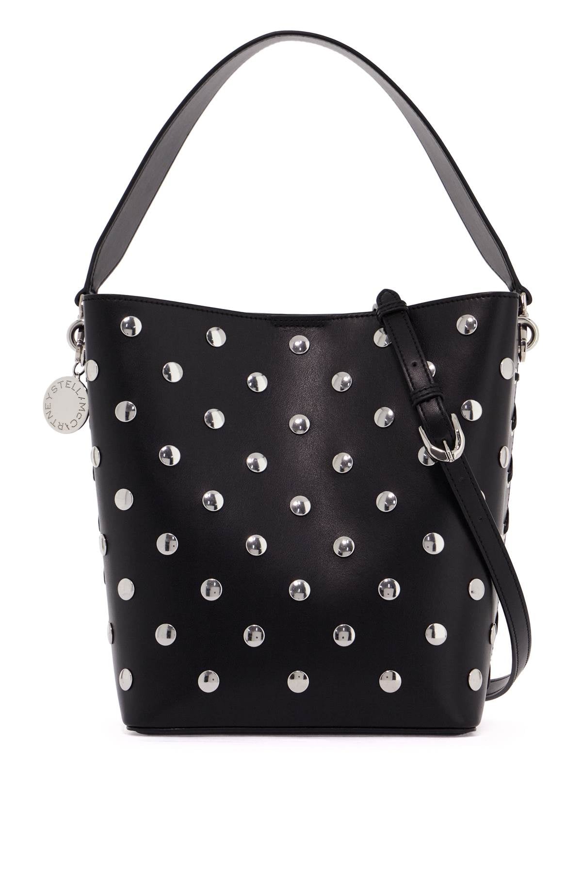 large frayme bucket bag with studs