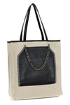 trompe loeil print on canvas shopping bag