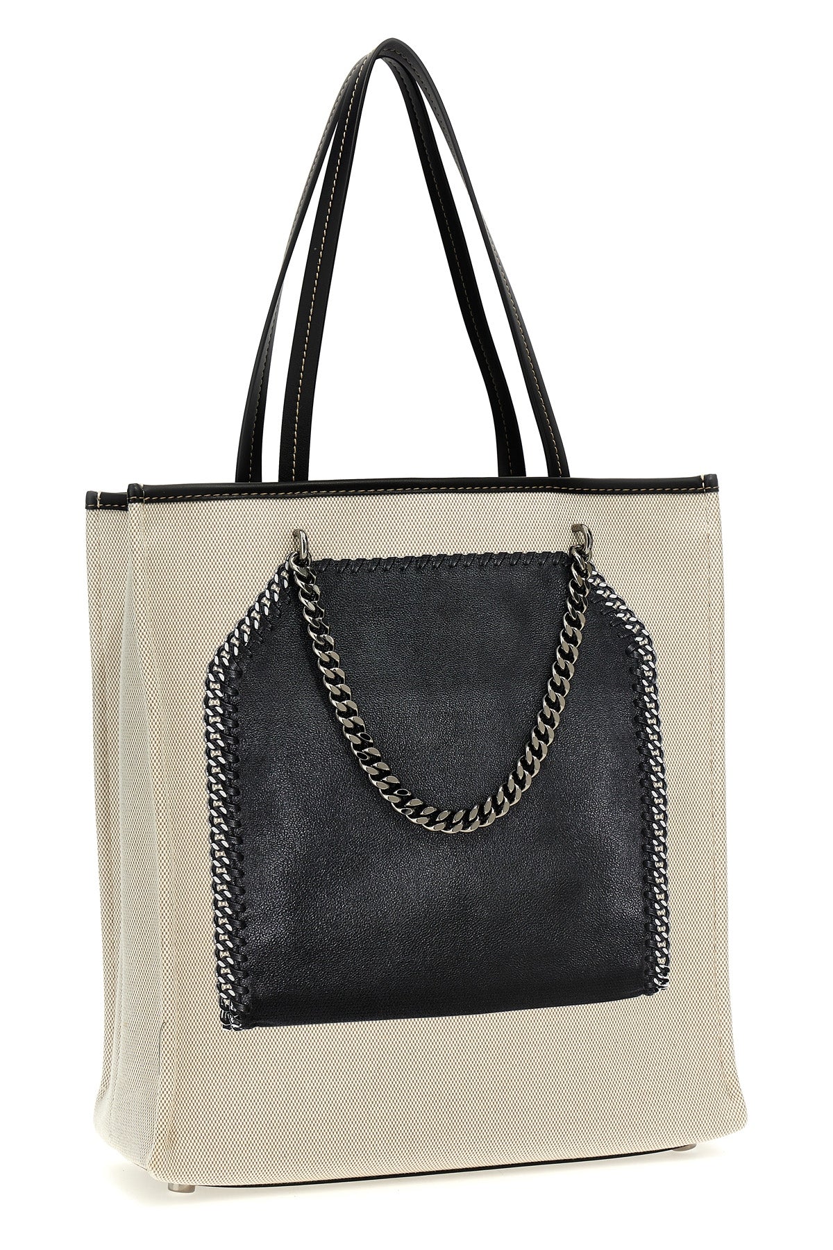 trompe loeil print on canvas shopping bag