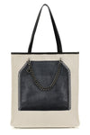 trompe loeil print on canvas shopping bag