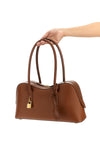 ryder shoulder bag in hammered leather-effect fabric