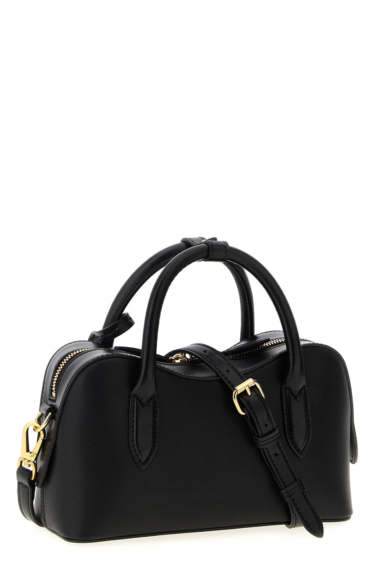small stella ryder crossbody bag in hammered leather-effect fabric