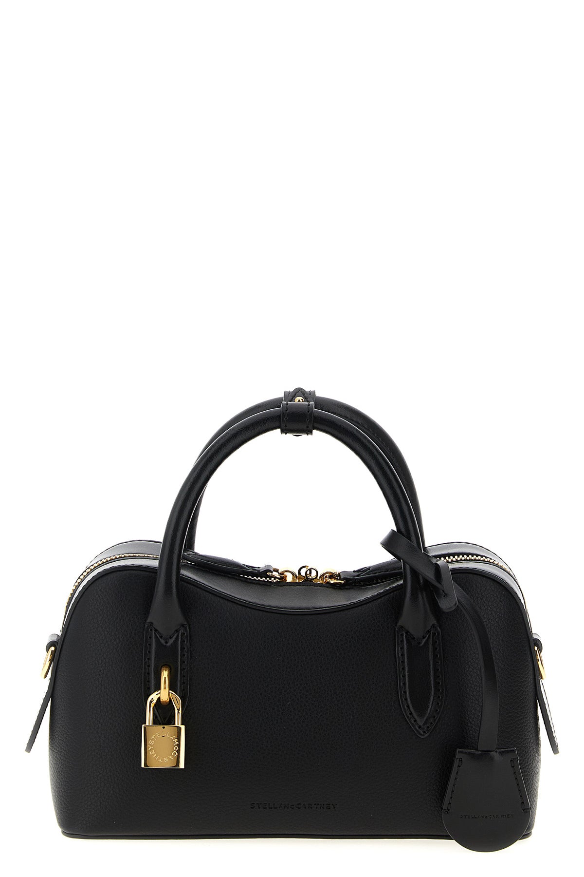 small stella ryder crossbody bag in hammered leather-effect fabric