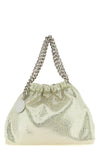 falabella mini drawstring handbag in eco shiny dotted chamois fabric