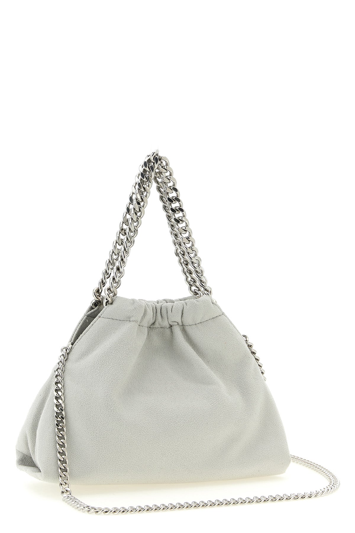 falabella mini drawstring handbag in matte eco shaggy deer fabric