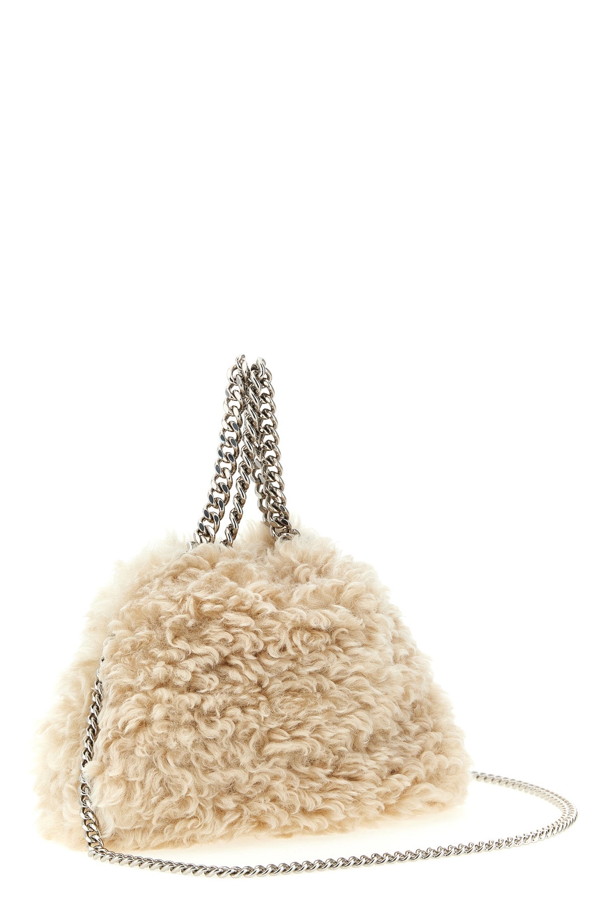 the stella mccartney falabella mini handbag stands out for its material textur