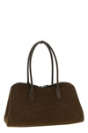 ryder open shoulder bag in suede effect fabric