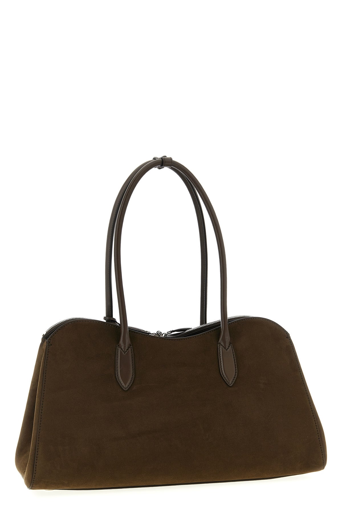 ryder open shoulder bag in suede effect fabric