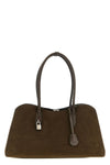 ryder open shoulder bag in suede effect fabric