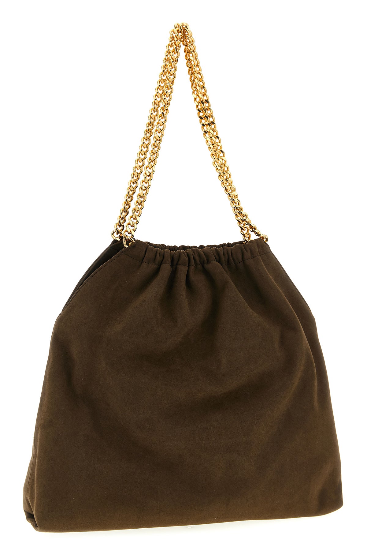 falabella drawstring shoulder bag in suede effect fabric