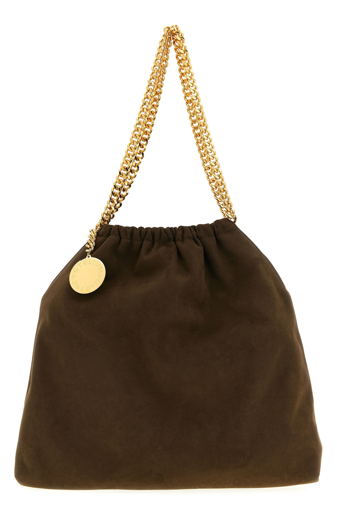 STELLA MCCARTNEY OS falabella drawstring shoulder bag in suede effect fabric