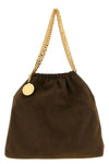falabella drawstring shoulder bag in suede effect fabric
