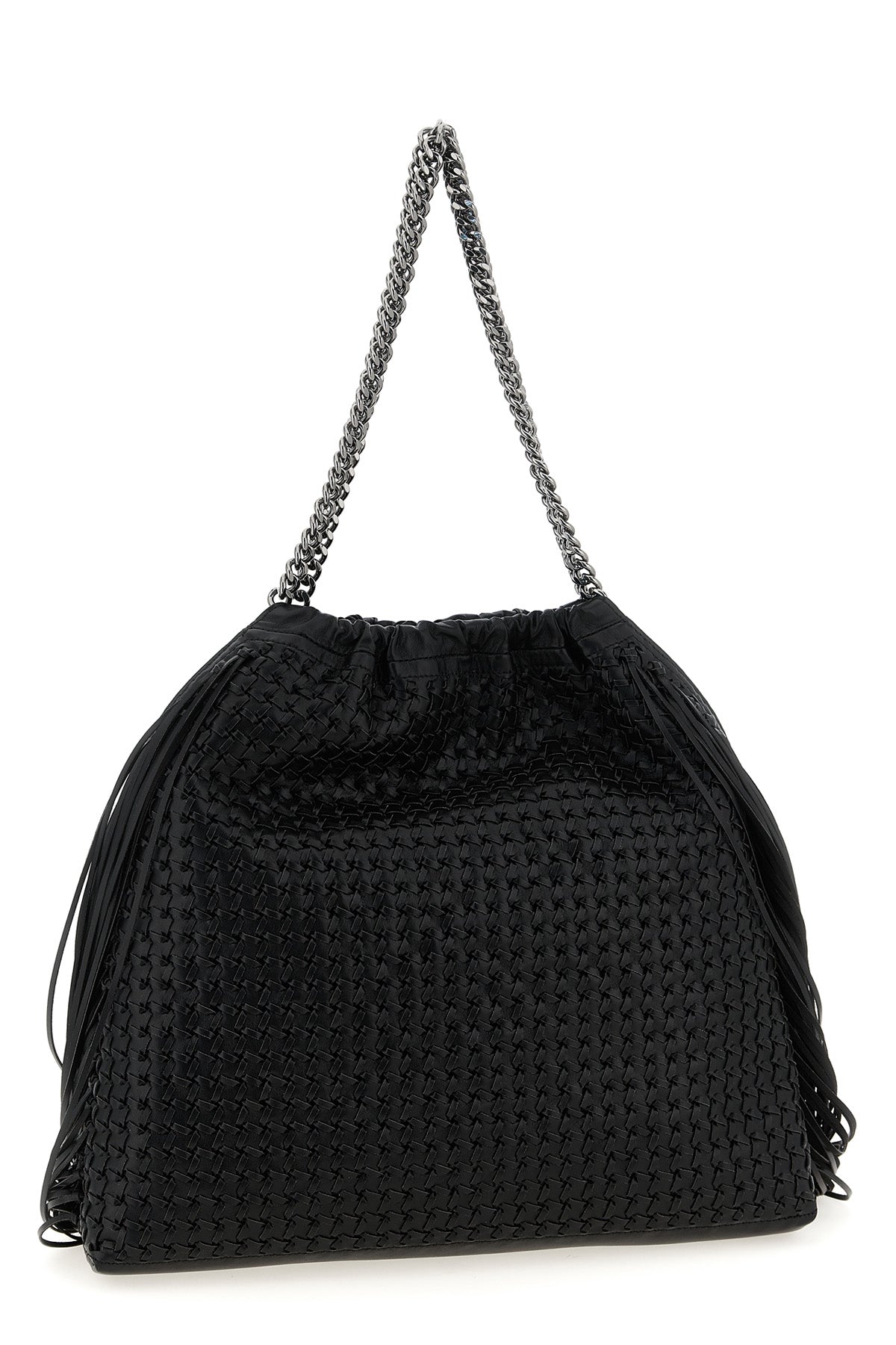 falabella medium shoulder bag in woven leather-effect woven vegan leather fa