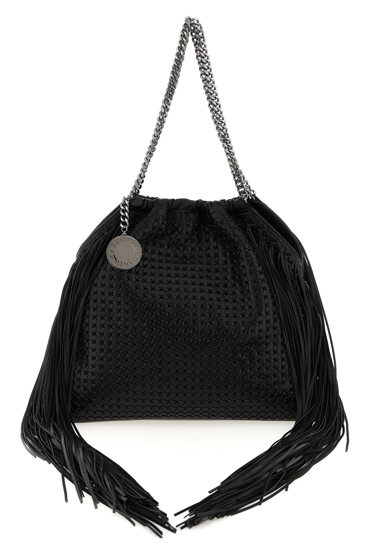 falabella medium shoulder bag in woven leather-effect woven vegan leather fa
