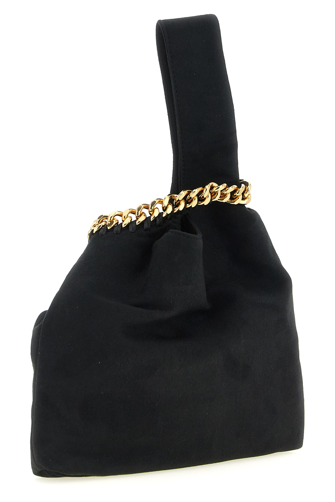 STELLA MCCARTNEY OS the stella mccartney wristlet falabella handbag has an asymmetrical and unstr